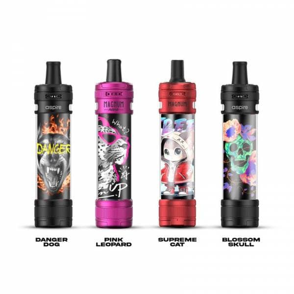 E-Chicha Magnum 6ML - Aspire|Black & Blossom Skull|Black & Danger Dog|Pink & Pink Leopard|Red & Supreme Cat