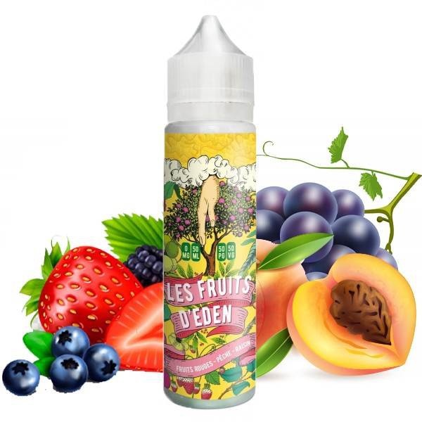 Fruit Rouge Pêche Raisin 50ML - Les Fruits D'Eden/Le Coq qui Vape
