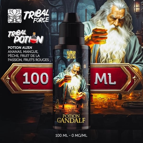 Potion Gandalf (Pêche/Ananas/Mangue/Passion/Fruits rouges) 0mg 100ml - Tribal...