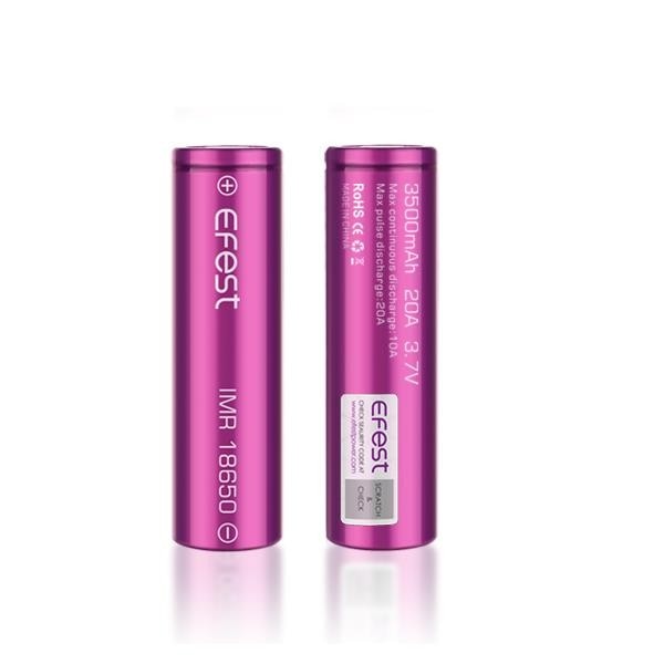 (Pack de 2) Batterie Efest IMR18650 - 3500mah (20A)